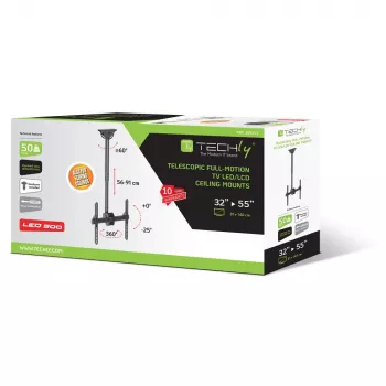 Soporte de techo telescópico universal Techly para TV LED LCD de 32-55