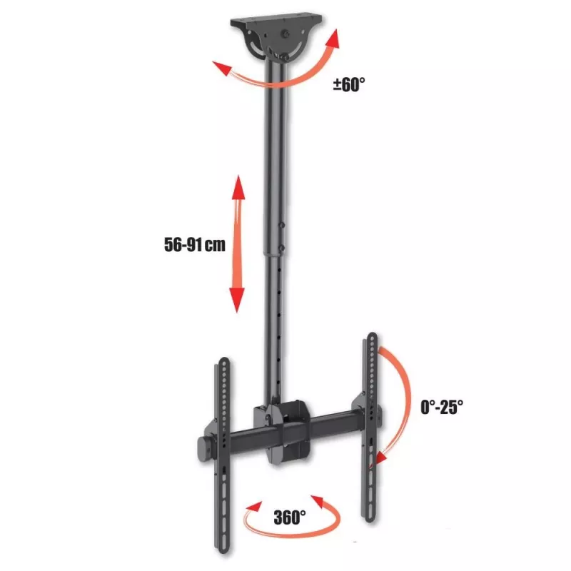 Soporte de techo telescópico universal Techly para TV LED LCD de 32-55