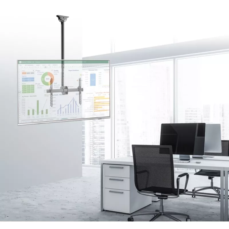 Soporte de techo telescópico largo Techly para TV LED LCD de 37-70
