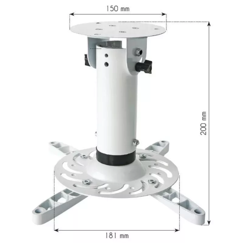 Soporte universal de techo para proyector Techly blanco ICA-PM 200WH