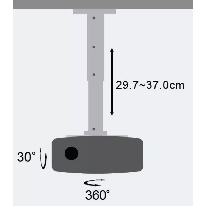 Extensión de soporte de techo para proyector Techly 30-37 cm plateado ICA-PM 102S