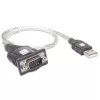 Adaptador USB a serie Techly IDATA USB-SER-2T, conector macho USB-A a conector macho DB-9, 0,45 m, blanco transparente