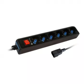 Regleta de alimentación Techly 6 tomas negra con enchufe VDE IUPS-PCP-6V