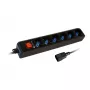 Regleta de alimentación Techly 6 tomas negra con enchufe VDE IUPS-PCP-6V
