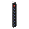 Regleta de alimentación Techly 6 tomas negra con enchufe VDE IUPS-PCP-6V