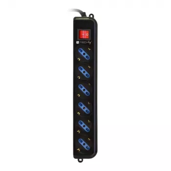 Regleta de alimentación Techly 6 tomas negra con enchufe VDE IUPS-PCP-6V