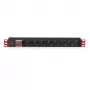 Unidad de distribución de alimentación (PDU) Techly I-CASE STRIP-81UD 8 tomas AC 1U negro, rojo