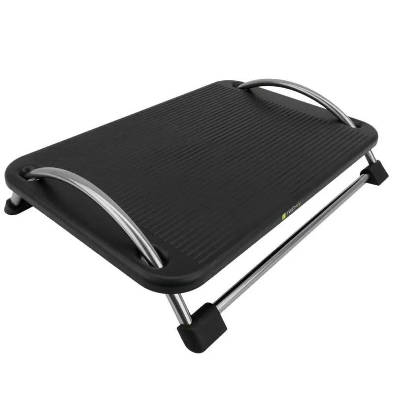 Techly ICA-FR 13 reposapiés ergonómico ajustable, ajuste de ángulo, antideslizante, 43 x 28 cm, negro