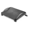 Techly ICA-FR 13 reposapiés ergonómico ajustable, ajuste de ángulo, antideslizante, 43 x 28 cm, negro