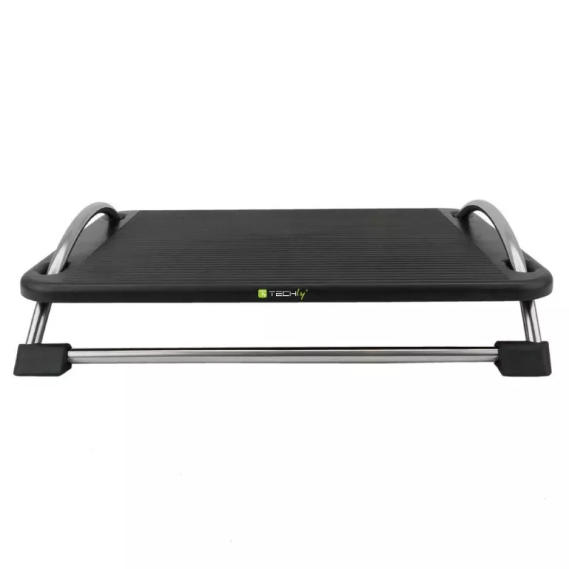 Techly ICA-FR 13 reposapiés ergonómico ajustable, ajuste de ángulo, antideslizante, 43 x 28 cm, negro