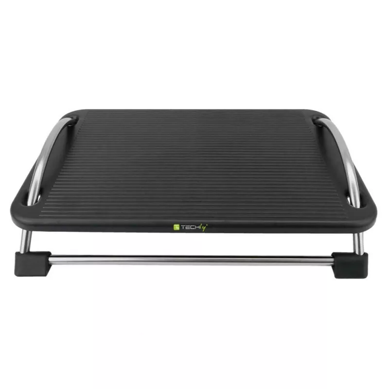 Techly ICA-FR 13 reposapiés ergonómico ajustable, ajuste de ángulo, antideslizante, 43 x 28 cm, negro