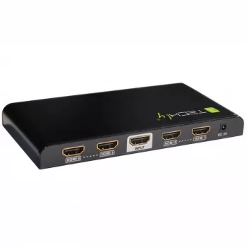 Techly IDATA HDMI-4K4 splitter HDMI 1x4, 4K x 2K (3840 x 2160), 3D, 36 bits, negro