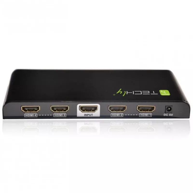 Techly IDATA HDMI-4K4 splitter HDMI 1x4, 4K x 2K (3840 x 2160), 3D, 36 bits, negro