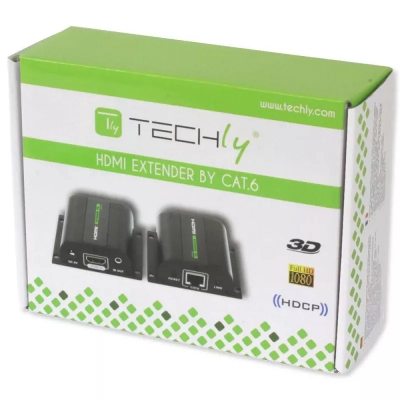 Extensor HDMI Full HD Techly por cable Cat.5E / 6 / 6A / 7 máx. 60 m autorregulado IDATA EXT-E70I
