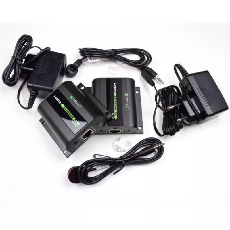 Extensor HDMI Full HD Techly por cable Cat.5E / 6 / 6A / 7 máx. 60 m autorregulado IDATA EXT-E70I