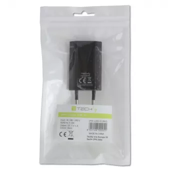 Cargador compacto Techly USB 1A enchufe europeo negro