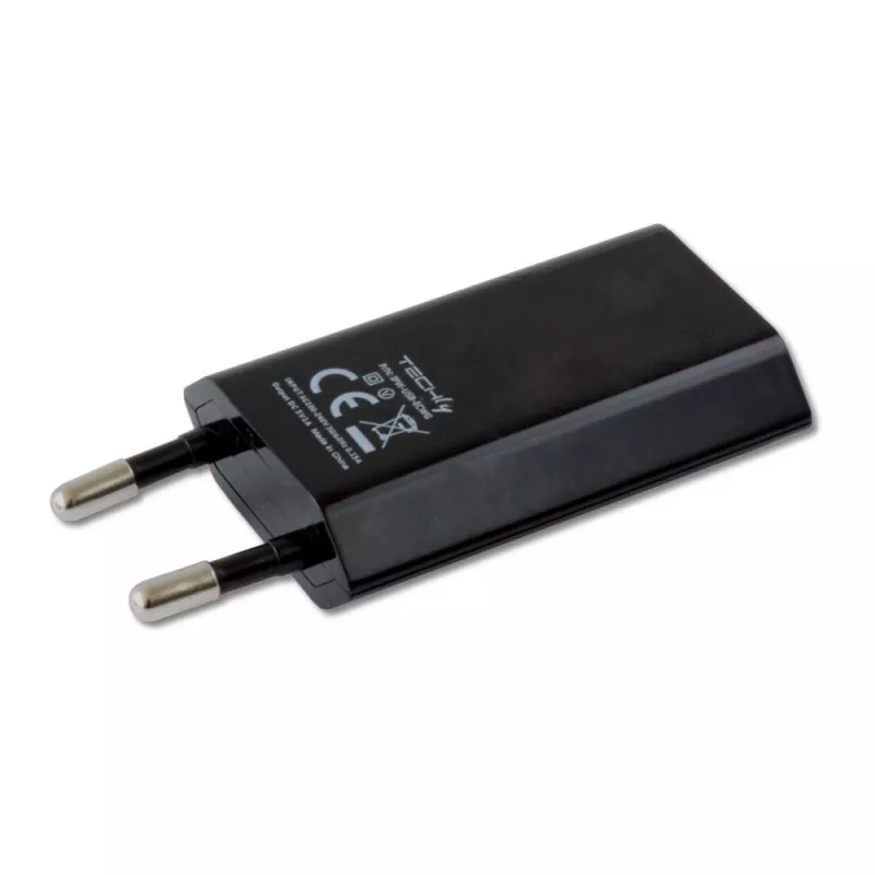 Cargador compacto Techly USB 1A enchufe europeo negro