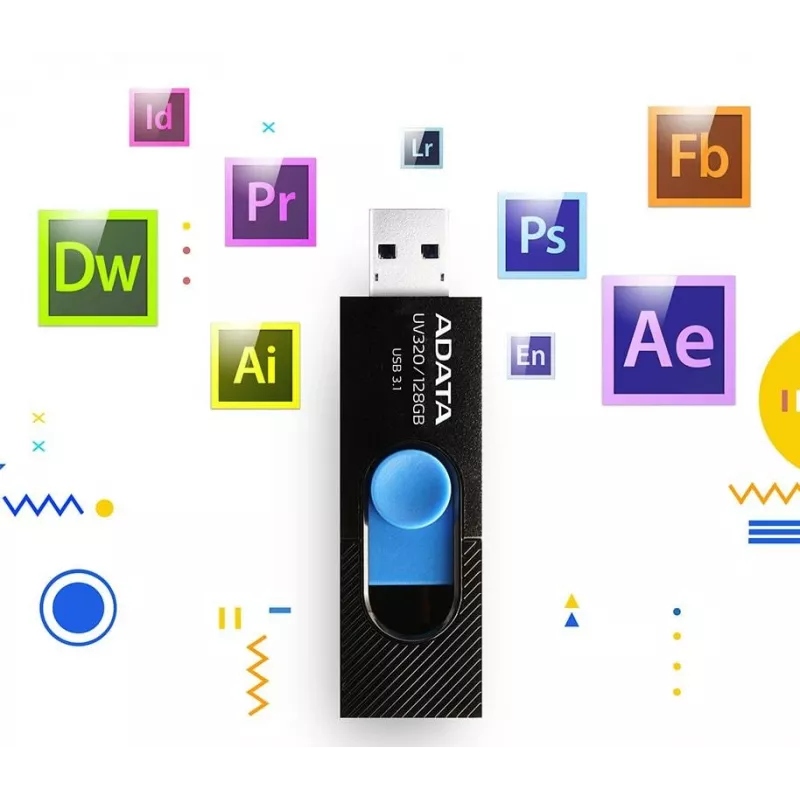 Memoria USB ADATA UV320 128 GB USB Type-A 3.2 Gen 1 (3.1 Gen 1) negro, azul