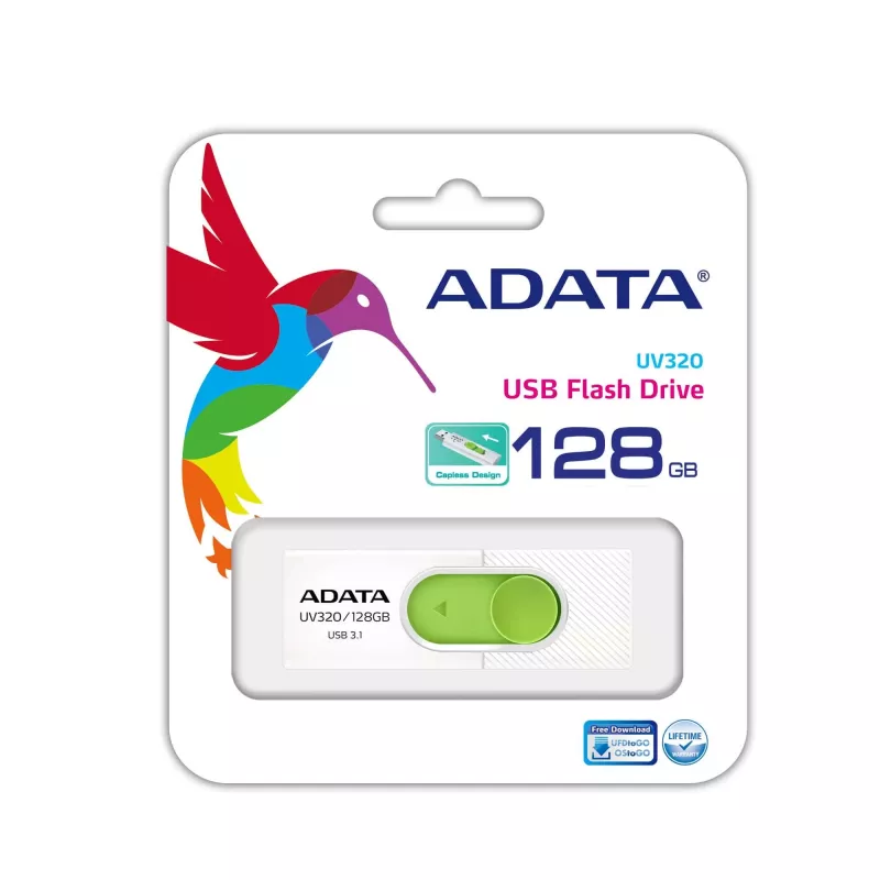 Memoria USB ADATA UV320 128 GB USB Type-A 3.2 Gen 1 (3.1 Gen 1) verde, blanco