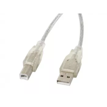 Cable USB LANBERG USB 2.0 USB B – 3 m transparente
