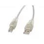 Cable USB LANBERG USB 2.0 USB B – 3 m transparente
