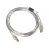 Cable USB LANBERG USB 2.0 USB B – 3 m transparente