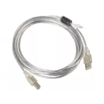 Cable USB LANBERG USB 2.0 USB B – 3 m transparente