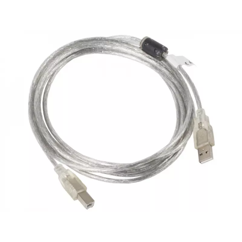 Cable USB LANBERG USB 2.0 USB B – 3 m transparente