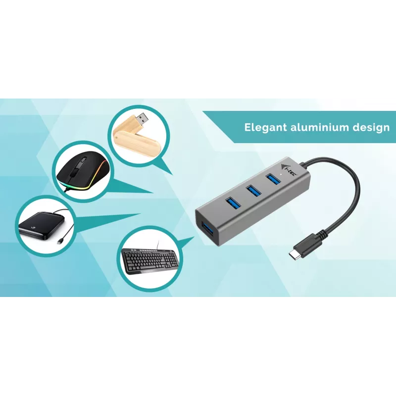 Hub USB-C i-tec Metal 4 puertos