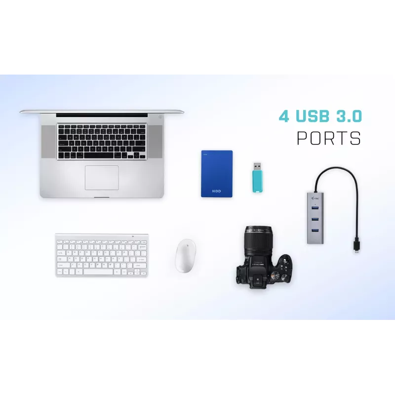 Hub USB-C i-tec Metal 4 puertos