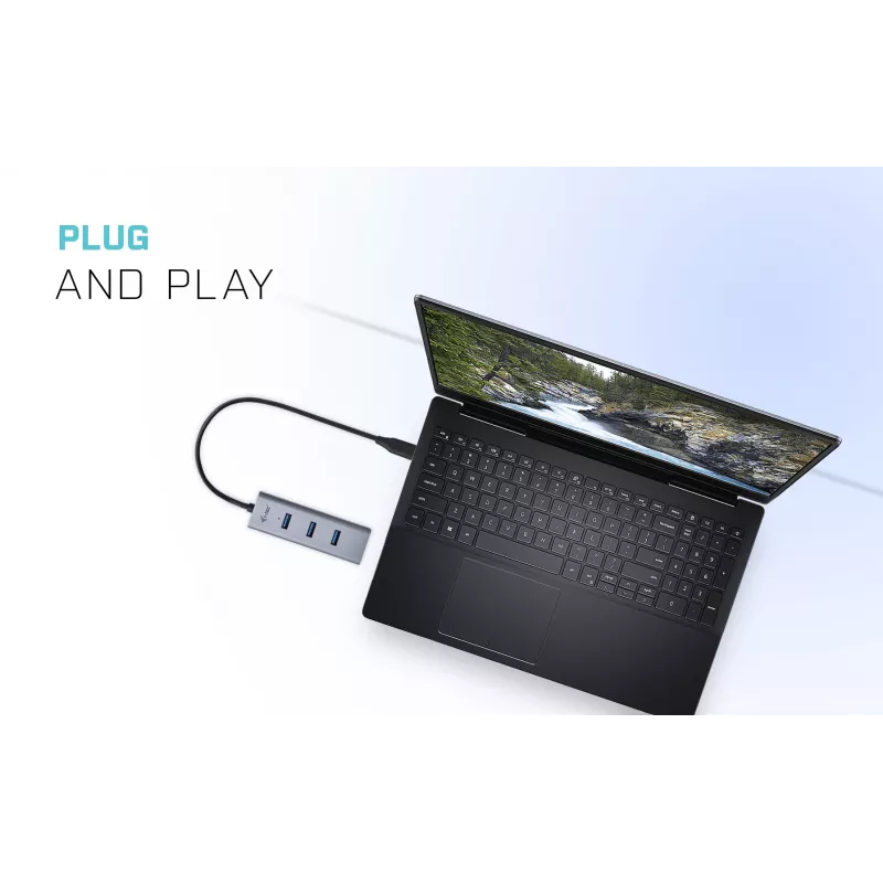 Hub USB-C i-tec Metal 4 puertos