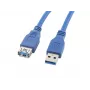 Cable USB-A a USB-A LANBERG CA-US3E-10CC-0018-B 1,8 m, USB 3.0, azul, 4800 Mbit/s