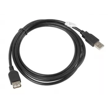 Cable USB A a A LANBERG CA-USBE-10CC-0018-BK, USB 2.0, 1,8 m, negro