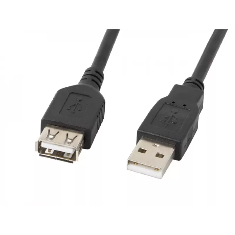 Cable USB A a A LANBERG CA-USBE-10CC-0018-BK, USB 2.0, 1,8 m, negro