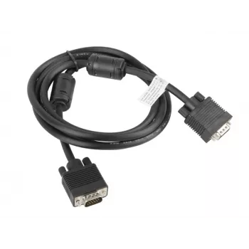 Cable VGA LANBERG M/M doble apantallado con núcleo de ferrita 1,8 m negro