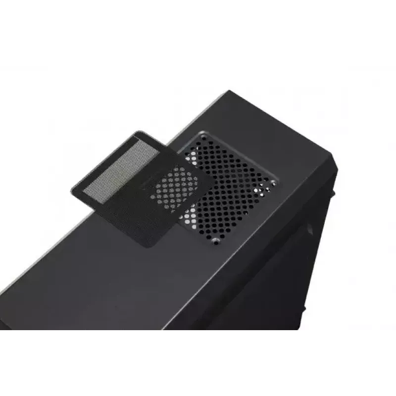Caja de PC iBox Orcus X14 Midi Tower, ATX/Micro ATX/ITX, ventana lateral, 2 ventiladores de 120 mm con iluminación roja, 3 bahías de 3,5 pulgadas, 2 de 2,5 pulgadas, 1 de 5,25 pulgadas, USB 3.0, negra