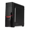 Caja de PC iBox Orcus X14 Midi Tower, ATX/Micro ATX/ITX, ventana lateral, 2 ventiladores de 120 mm con iluminación roja, 3 bahías de 3,5 pulgadas, 2 de 2,5 pulgadas, 1 de 5,25 pulgadas, USB 3.0, negra