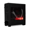 Caja de PC iBox Orcus X14 Midi Tower, ATX/Micro ATX/ITX, ventana lateral, 2 ventiladores de 120 mm con iluminación roja, 3 bahías de 3,5 pulgadas, 2 de 2,5 pulgadas, 1 de 5,25 pulgadas, USB 3.0, negra