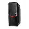 Caja de PC iBox Orcus X14 Midi Tower, ATX/Micro ATX/ITX, ventana lateral, 2 ventiladores de 120 mm con iluminación roja, 3 bahías de 3,5 pulgadas, 2 de 2,5 pulgadas, 1 de 5,25 pulgadas, USB 3.0, negra