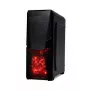 Carcasa de PC IBOX ORCUS X14 Midi Tower negra — ITX/ATX, ventana lateral, iluminación roja, 3 bahías de 3,5 pulgadas, 2 bahías de 2,5 pulgadas, 1 de 5,25 pulgadas, USB 3.2 Gen1 Type-A