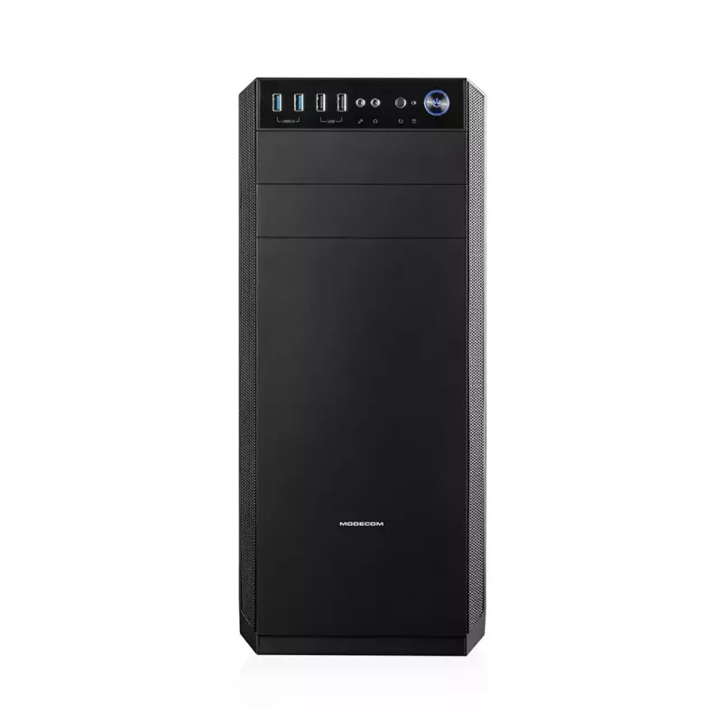 Caja de PC Modecom Oberon Pro Midi Tower, ATX/Micro ATX/ITX, ventana lateral, tarjeta gráfica de hasta 395 mm, 2x USB 3.0, negra