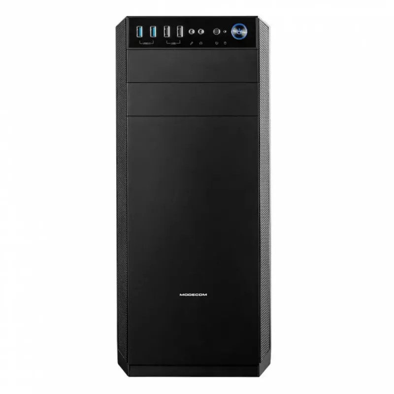 Caja de PC Modecom Oberon Pro Midi Tower, ATX/Micro ATX/ITX, ventana lateral, tarjeta gráfica de hasta 395 mm, 2x USB 3.0, negra