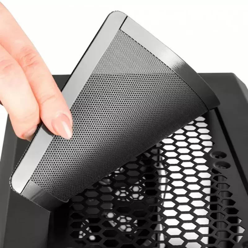 Caja de PC Modecom Oberon Pro Midi Tower, ATX/Micro ATX/ITX, ventana lateral, tarjeta gráfica de hasta 395 mm, 2x USB 3.0, negra