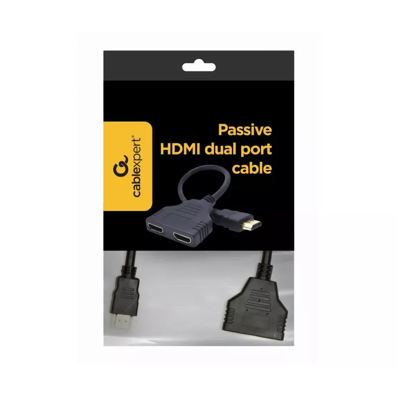 Cable HDMI Gembird DSP-2PH4-04 — HDMI Type-A macho a 2× HDMI Type-A hembra, negro, conectores rectos