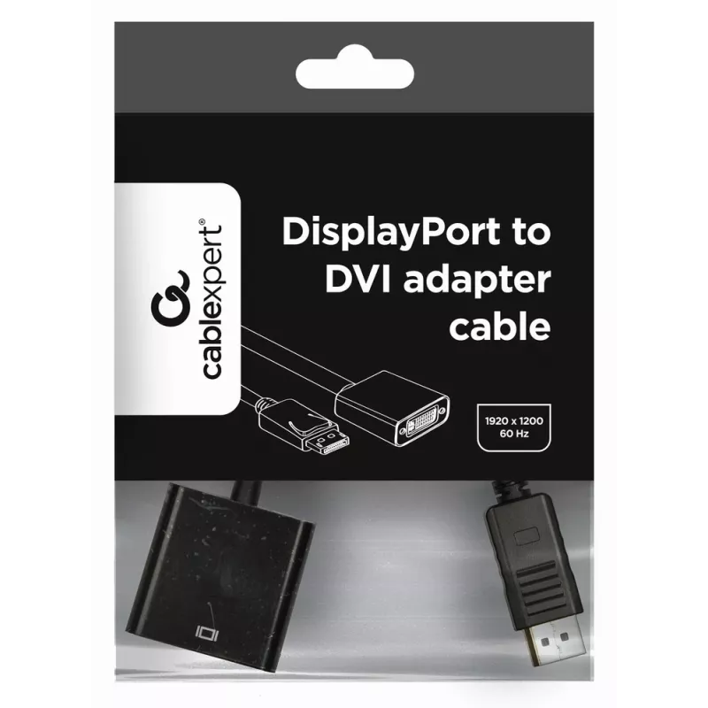 Cable adaptador GEMBIRD DisplayPort a DVI — Negro