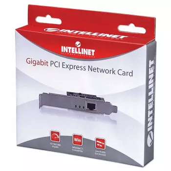 Tarjeta de red Intellinet Gigabit PCI Express, tarjeta Ethernet 10/100/1000 Mbps PCI Express RJ45