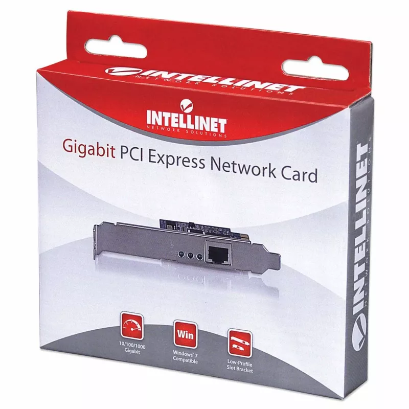 Tarjeta de red Intellinet Gigabit PCI Express, tarjeta Ethernet 10/100/1000 Mbps PCI Express RJ45