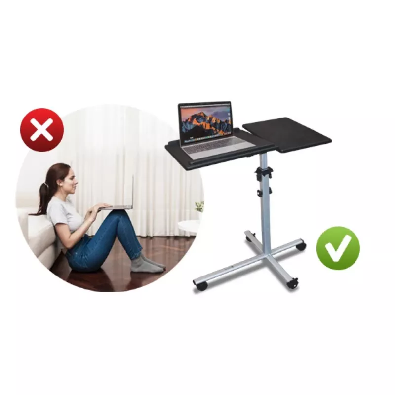 Soporte para portátil Techly universal carrito ajustable para portátil proyector negro