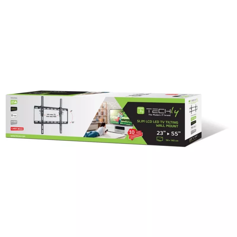Soporte de pared inclinable Techly para TV LED-LCD 23-55 negro