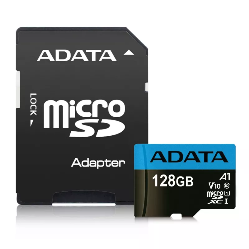 Memoria flash microSDXC ADATA 128 GB UHS‑I Class 10 — 85 MB/s lectura, 25 MB/s escritura, resistente al agua, con adaptador SD